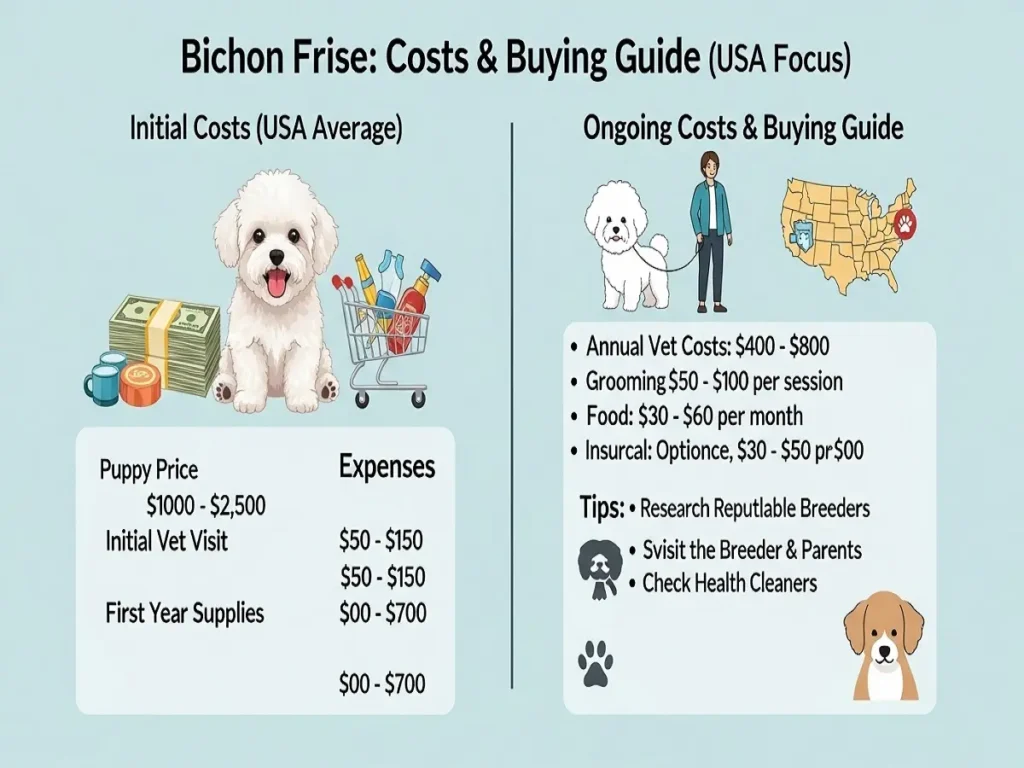 bichon-frise-dog (4) Costs & Buying Guide (USA Focus) of bichonfrise dog