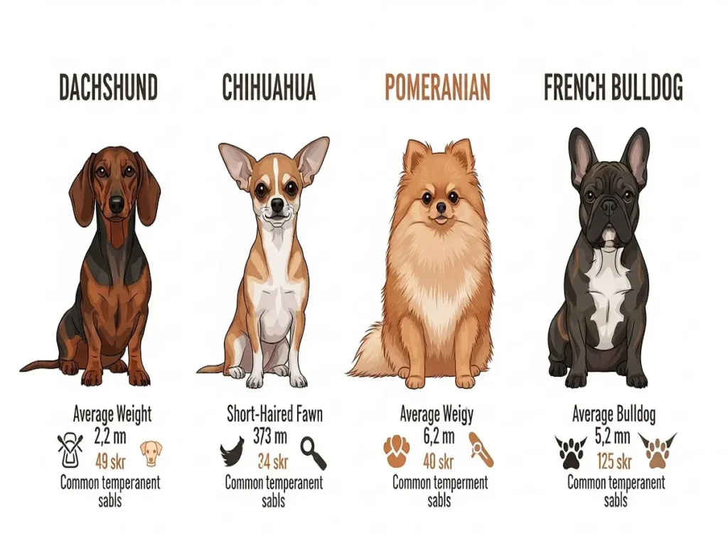 dachshund-small-dog-breed (3) Dachshund compared with chihuahua pomeranian and french bulldog