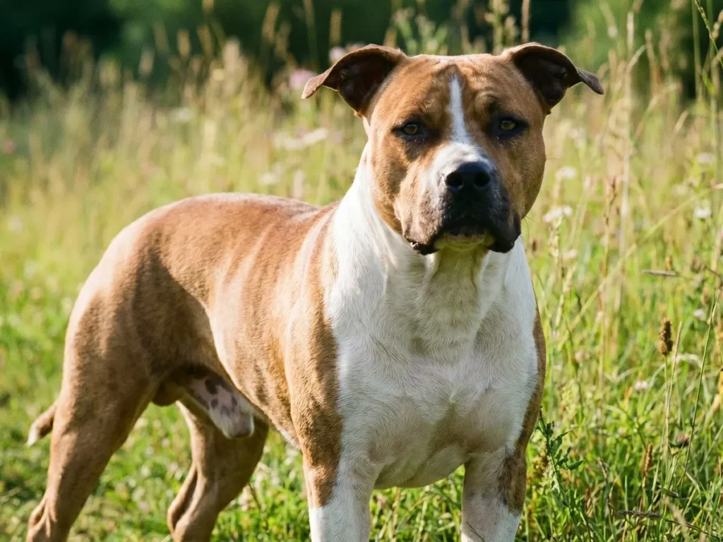 american-staffordshire-terrier-size-and-coat American Staffordshire Terrier showing body size and short coat
