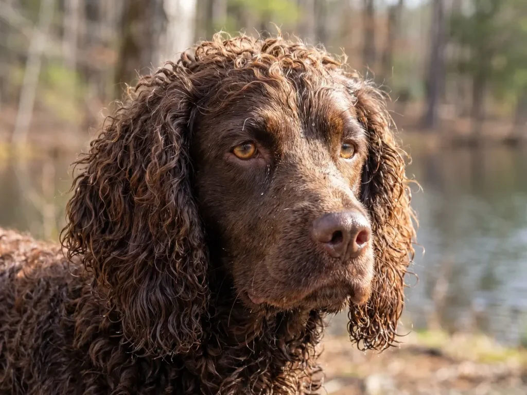 american-water-spaniel-coat-texture American Water Spaniel curly brown coat close up