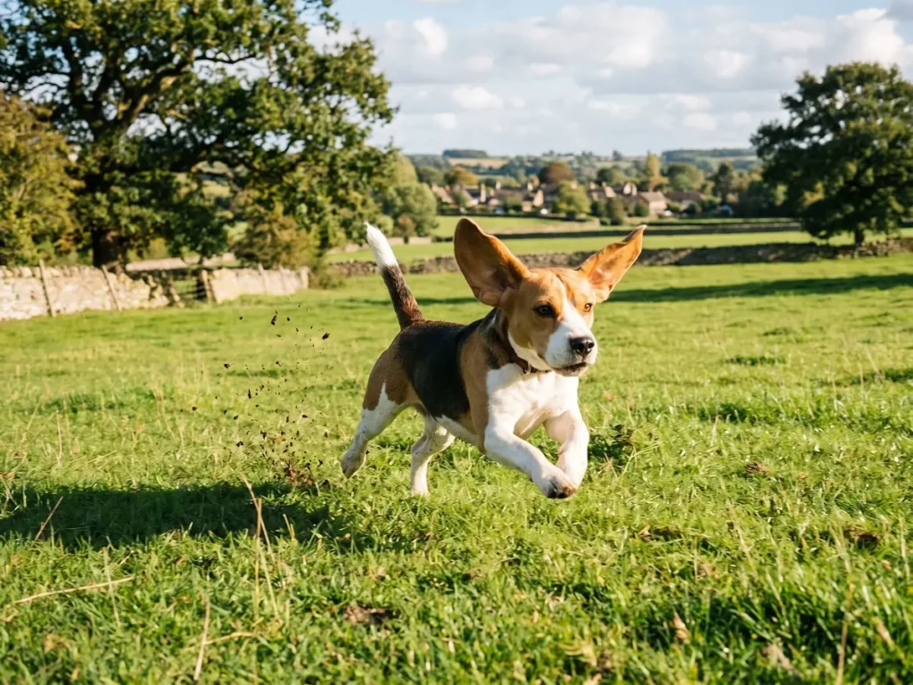 beagle-exercise-running Beagle dog running in park during exercise