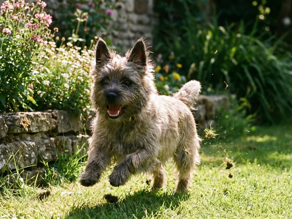 cairn-terrier-temperament-playful Playful Cairn Terrier running with high energy outdoors