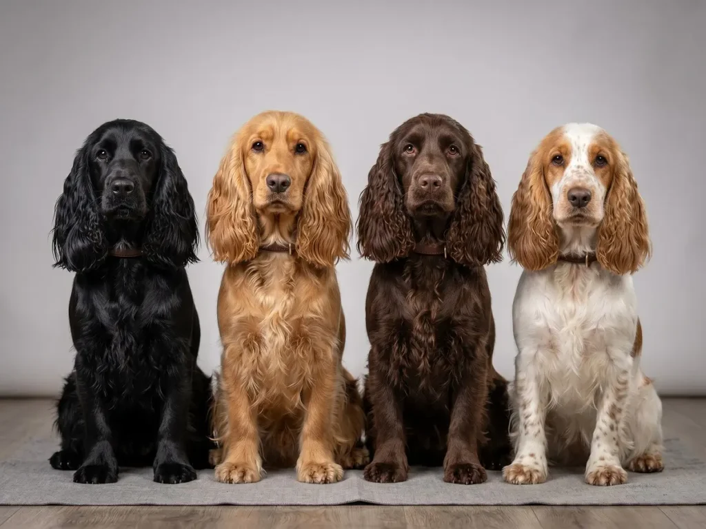 cocker-spaniel-coat-colors Different Cocker Spaniel coat colors and appearance comparison